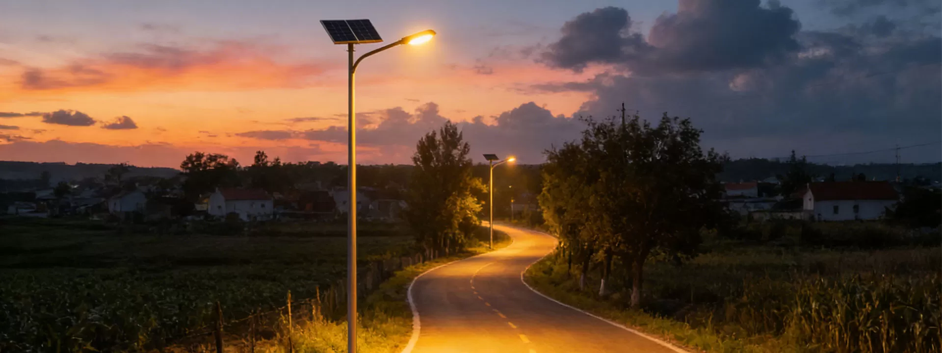 Product Application of Solar Street Light with Lithium Battery