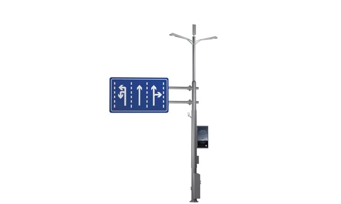 Street Light Pole with Road Sign
