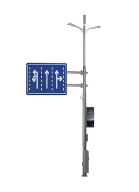 Street Light Pole with Road Sign