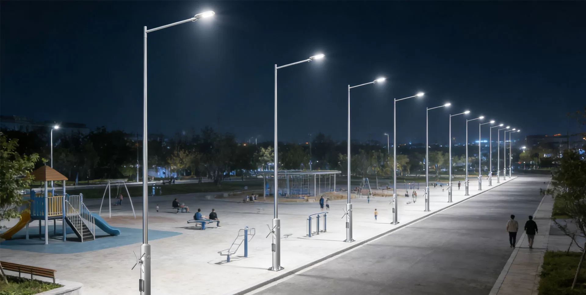 Where are foldable light poles needed?